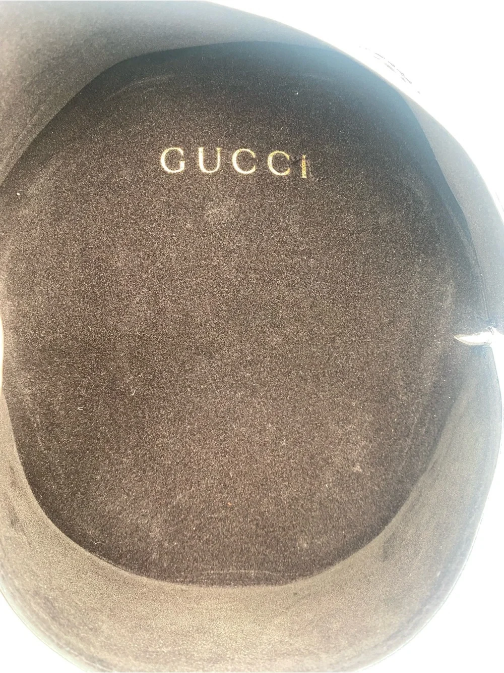 Gucci Brown Leather Sunglasses Case with Gold Logo
